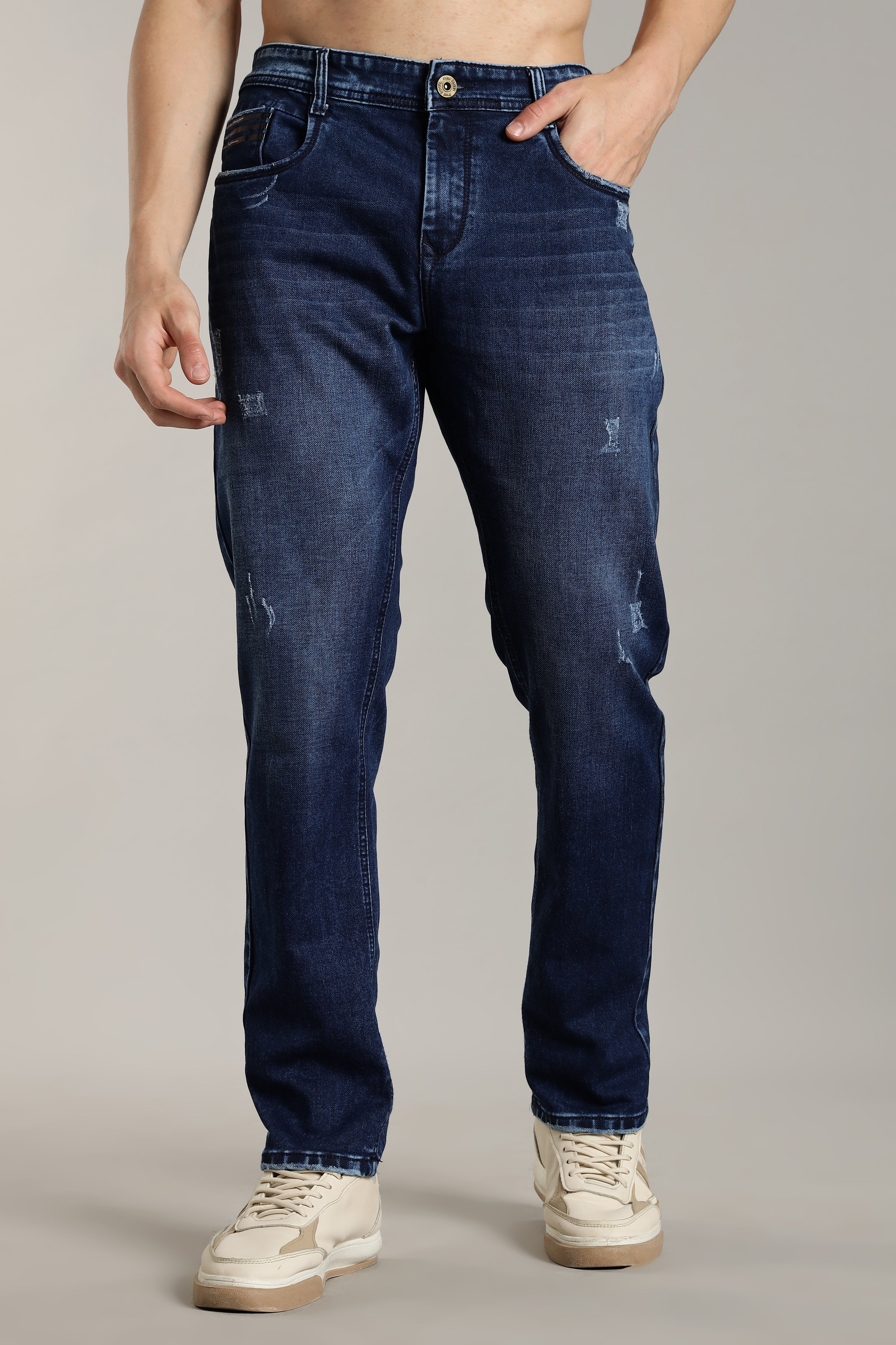 Men Dusty Blue Flint Jeans