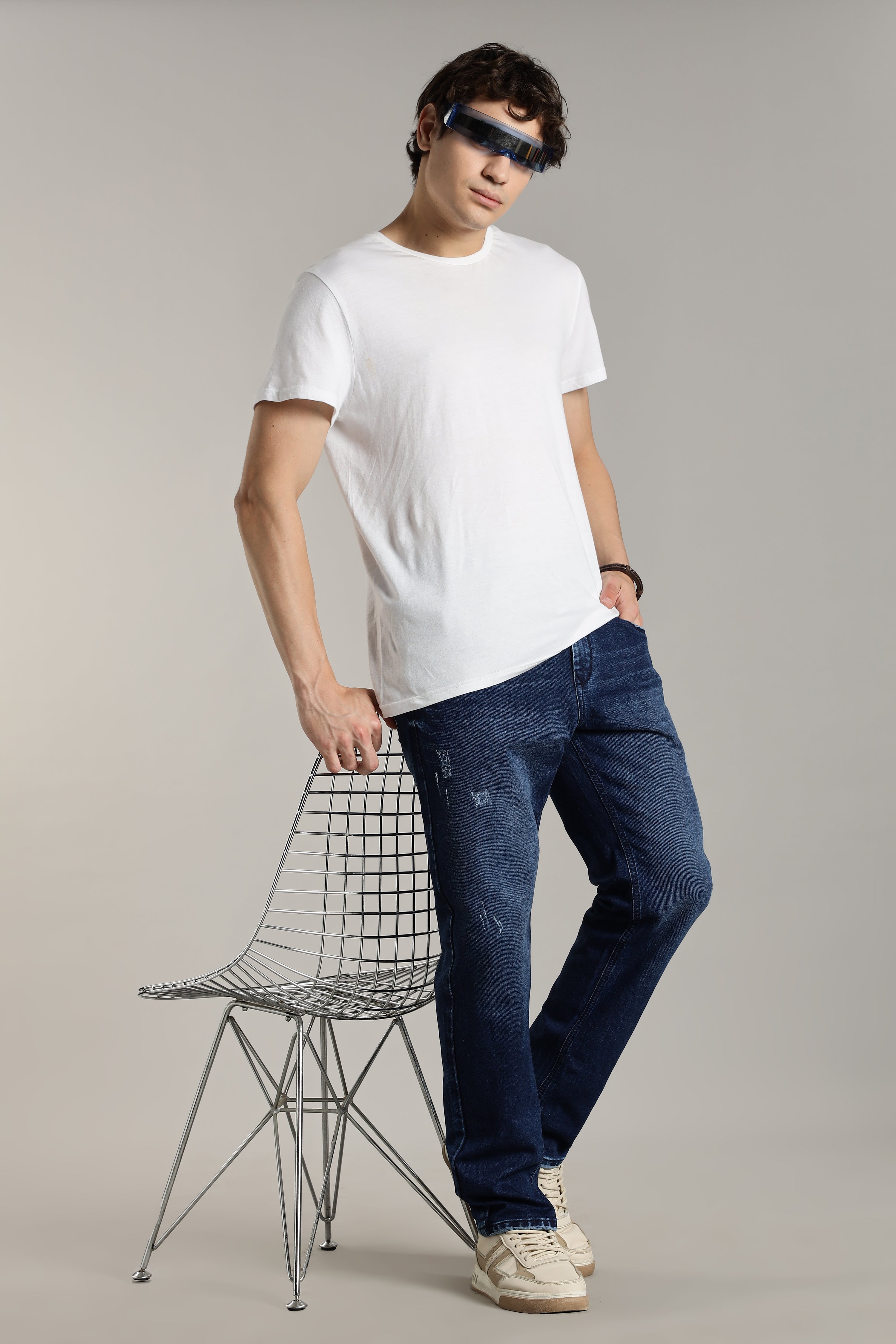Men Dusty Blue Flint Jeans