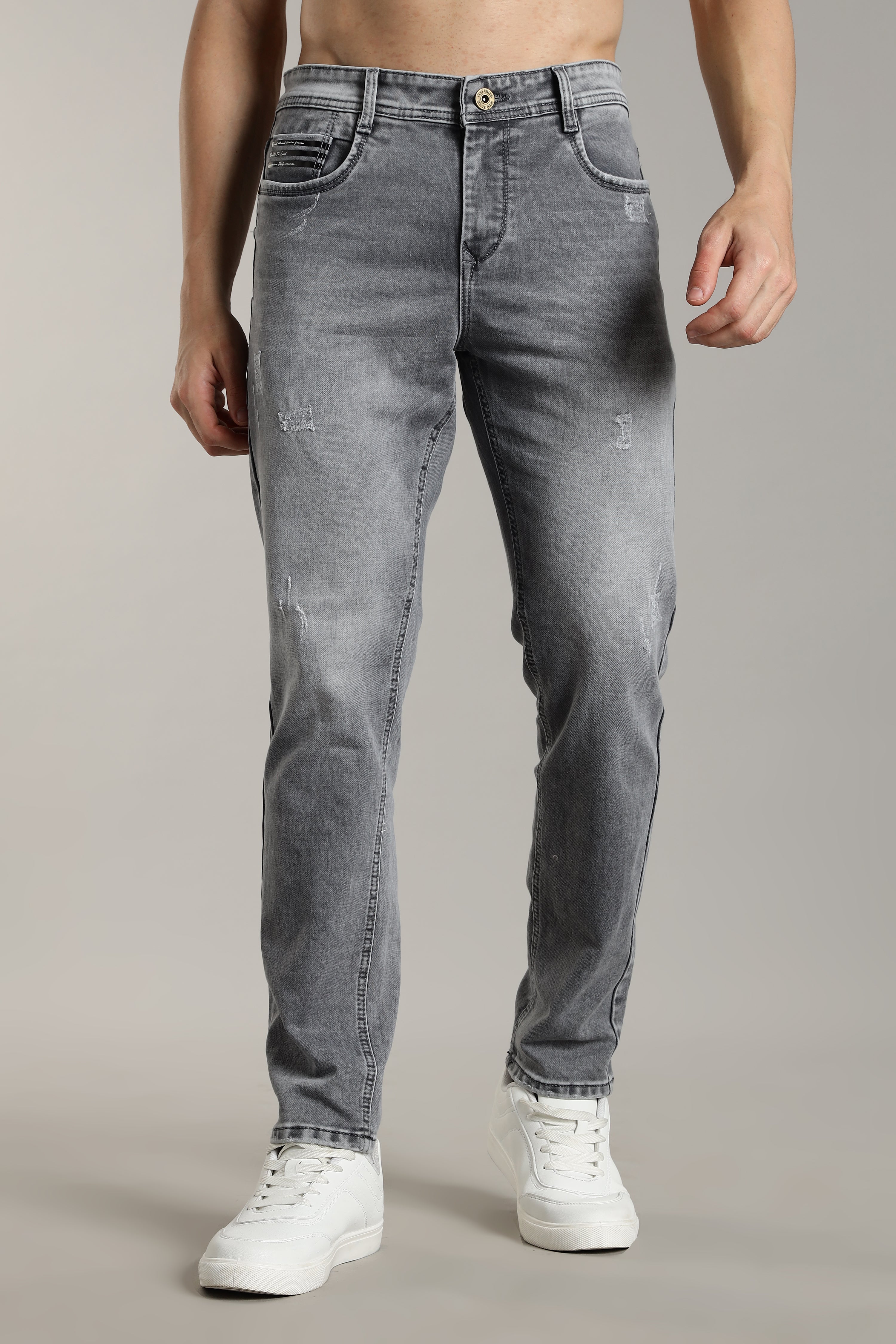 Men Ash Grey Flint Jeans