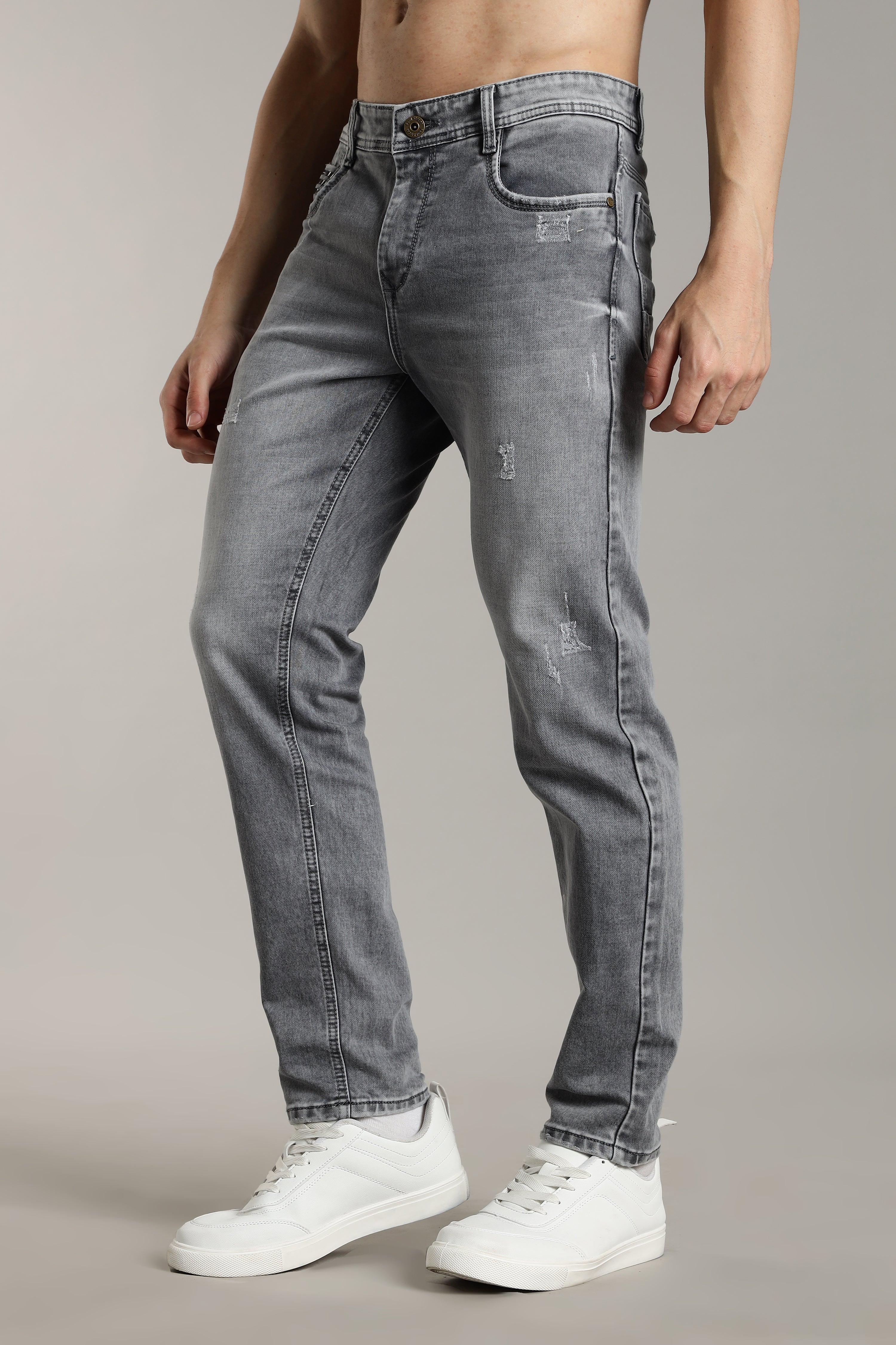 Men Ash Grey Flint Jeans
