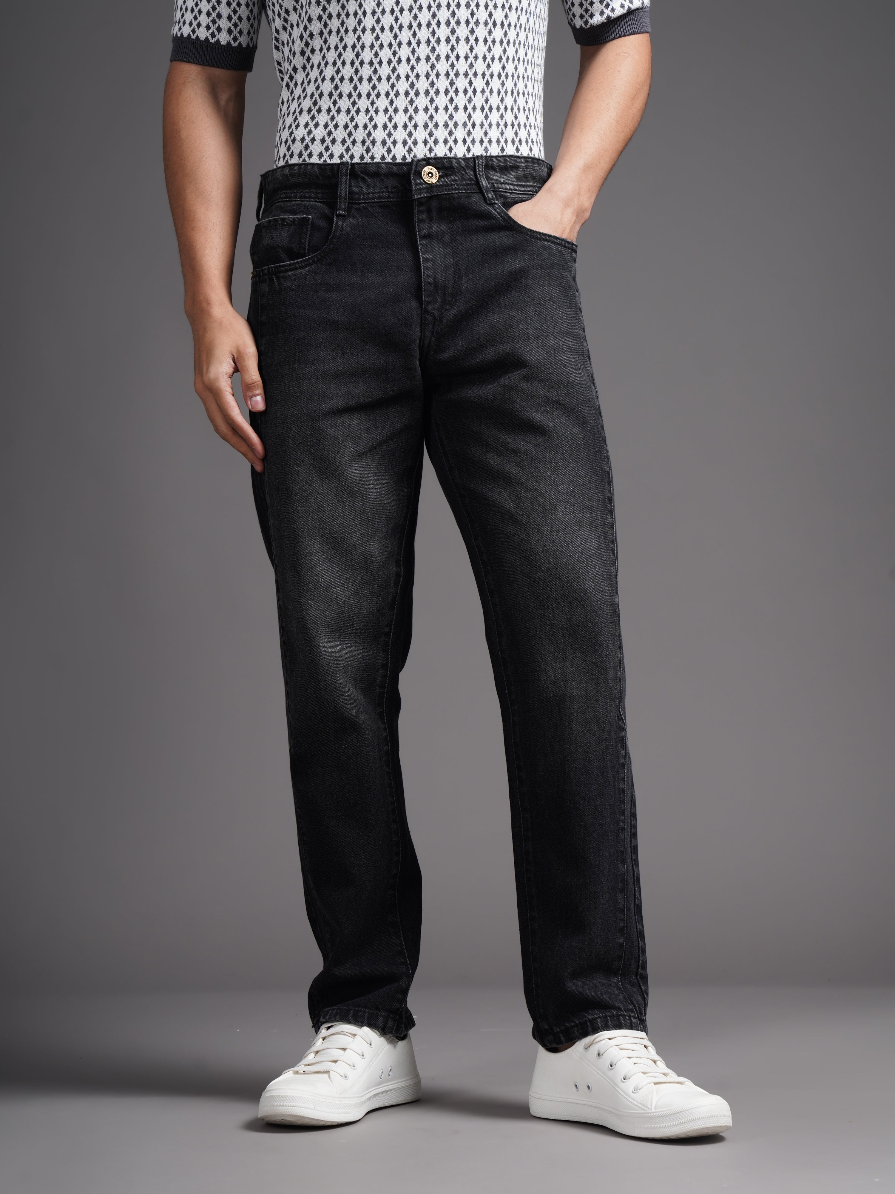 Men Trace Black Relax Tapered Jeans