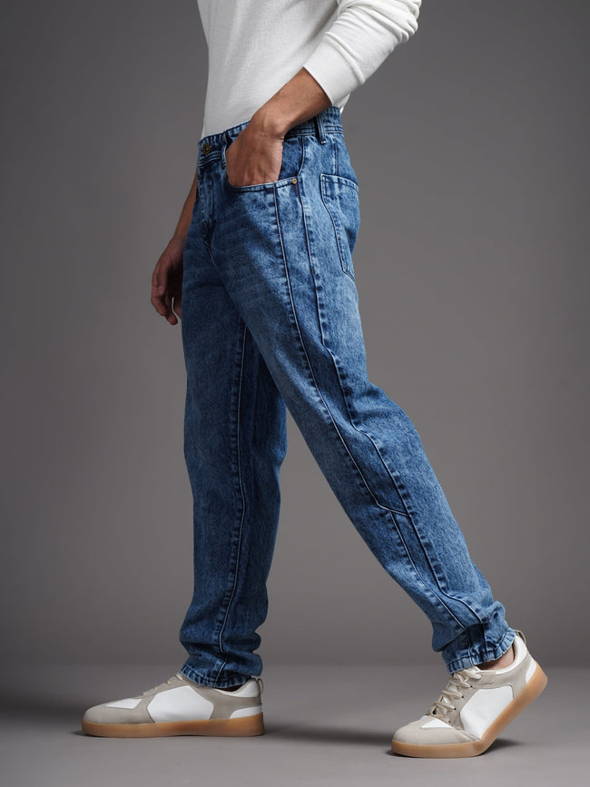 Men Trace Blue Relax Tapered Jeans