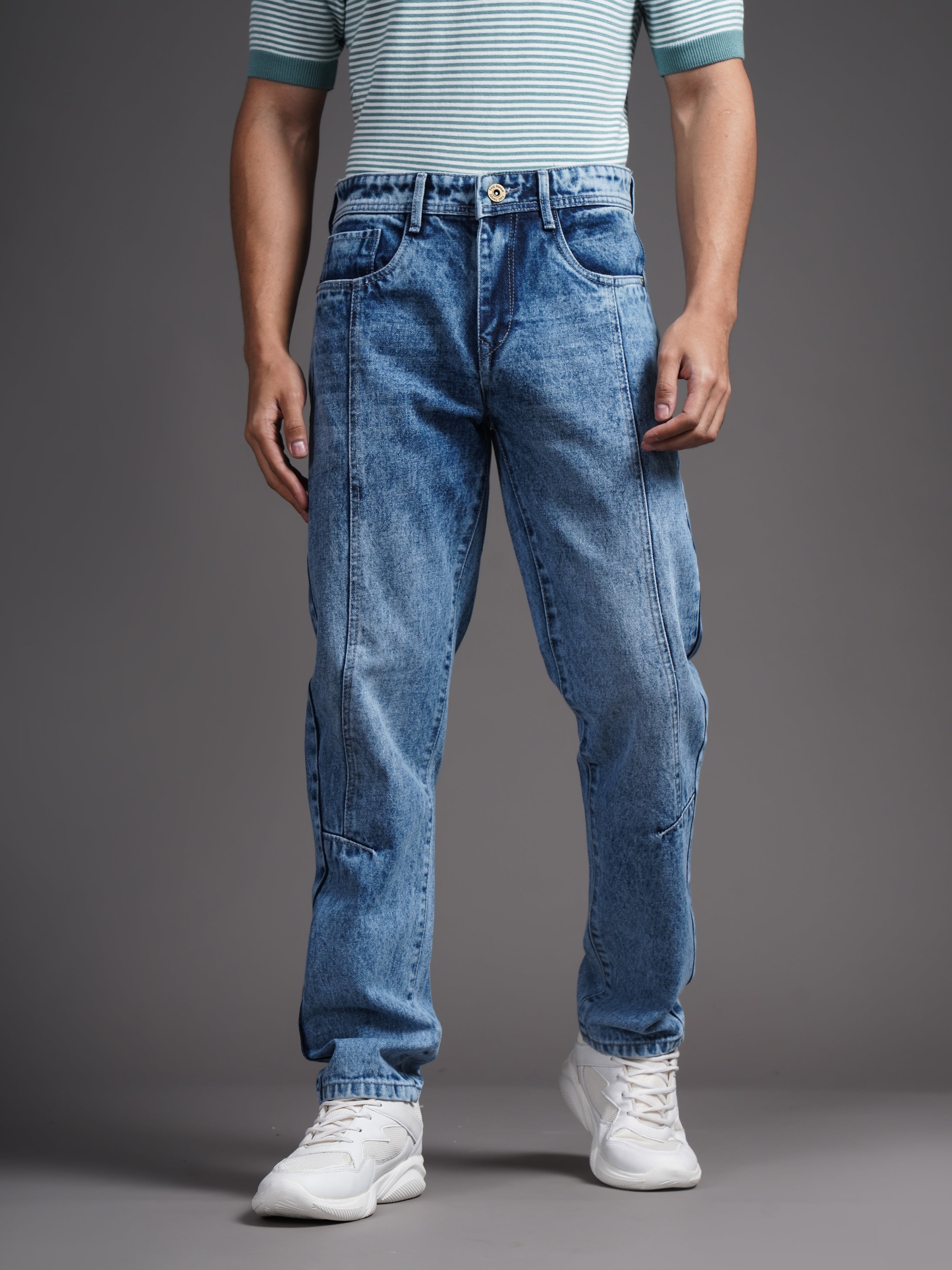 Men Axis Blue Relax Tapered Jeans