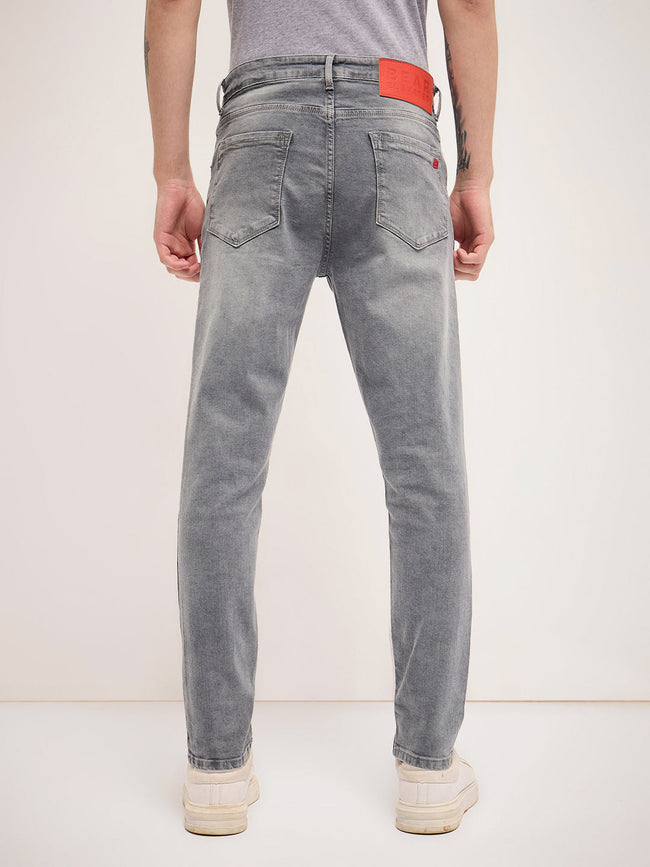 Men Grey Mid Rise Slim Fit Jean