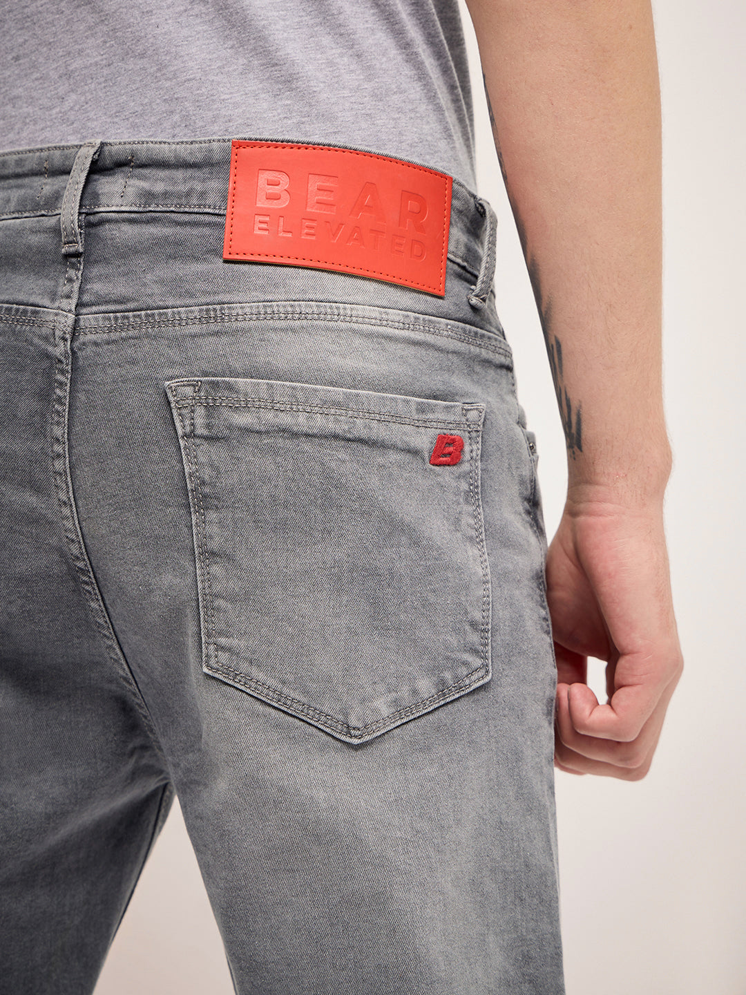 Men Grey Mid Rise Slim Fit Jean