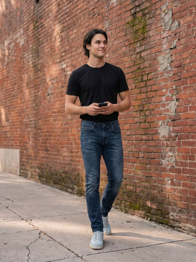 Men Blue Solid Stretchable Jeans