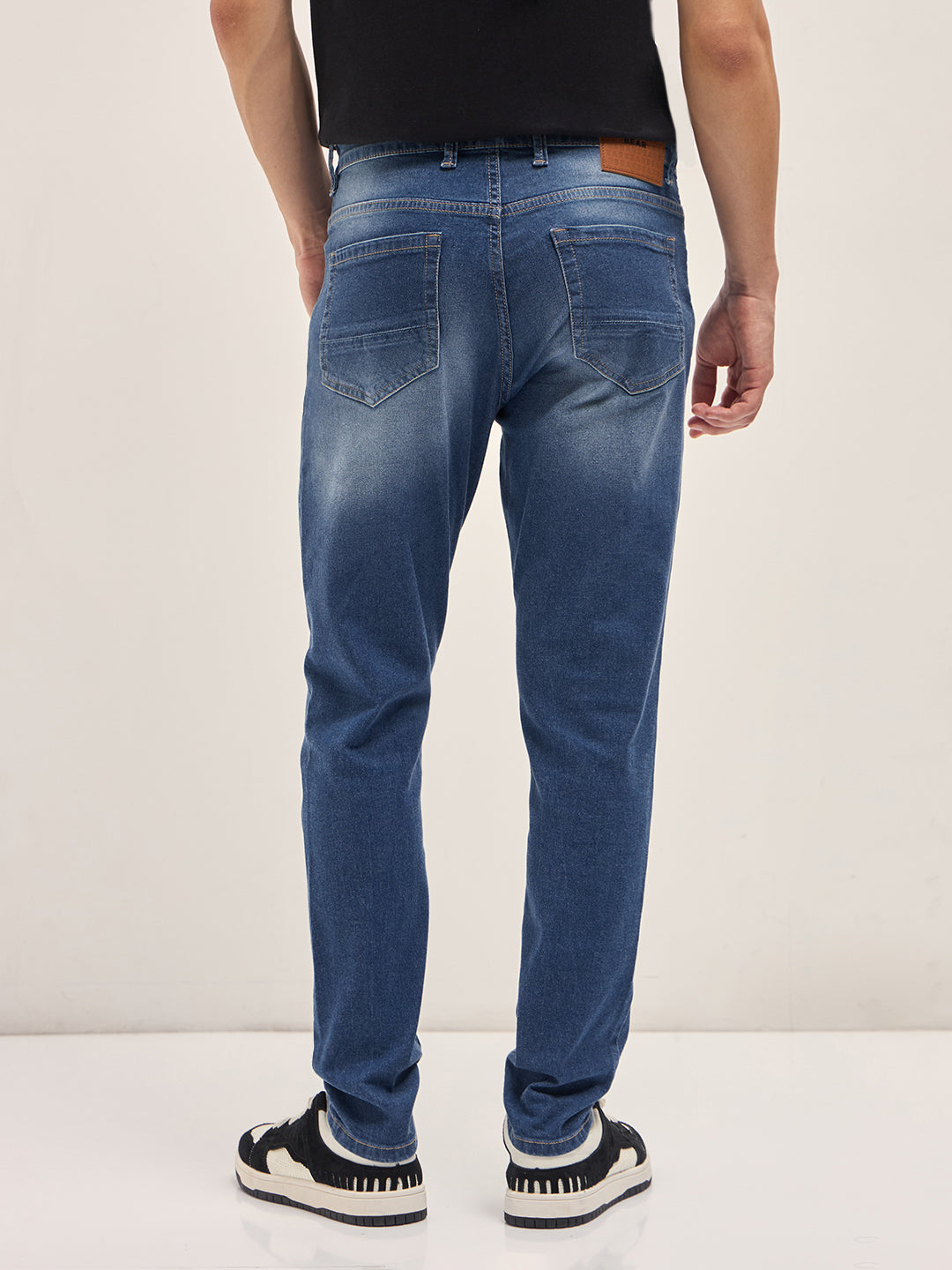 Men Classic BlueLight Fade Mid-Rise Slim Fit Jeans