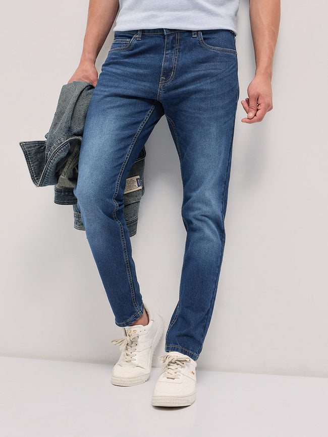 Men BlueMid Fade Mid-Rise Skinny Fit Jeans