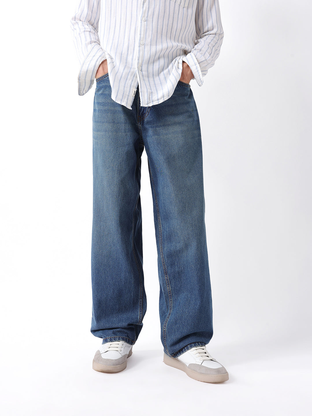 Men Blue Solid Jeans