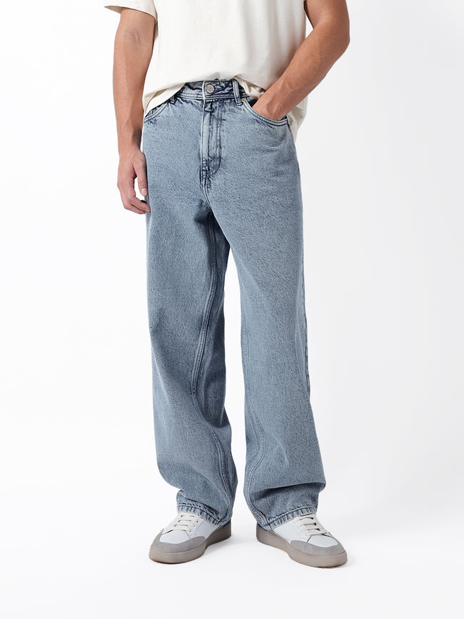 Men Blue Solid Washed Jeans