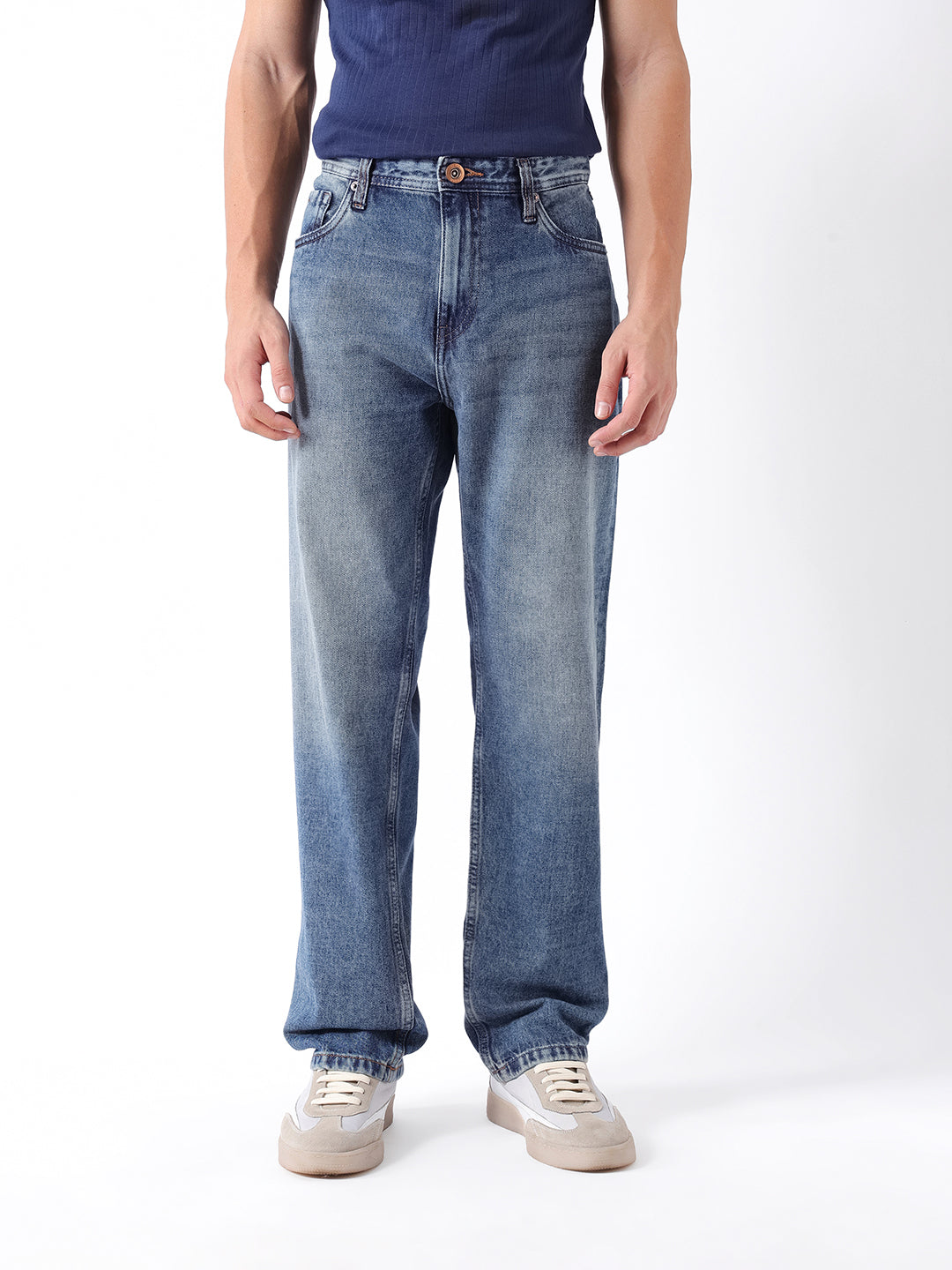Men Blue Solid Jeans