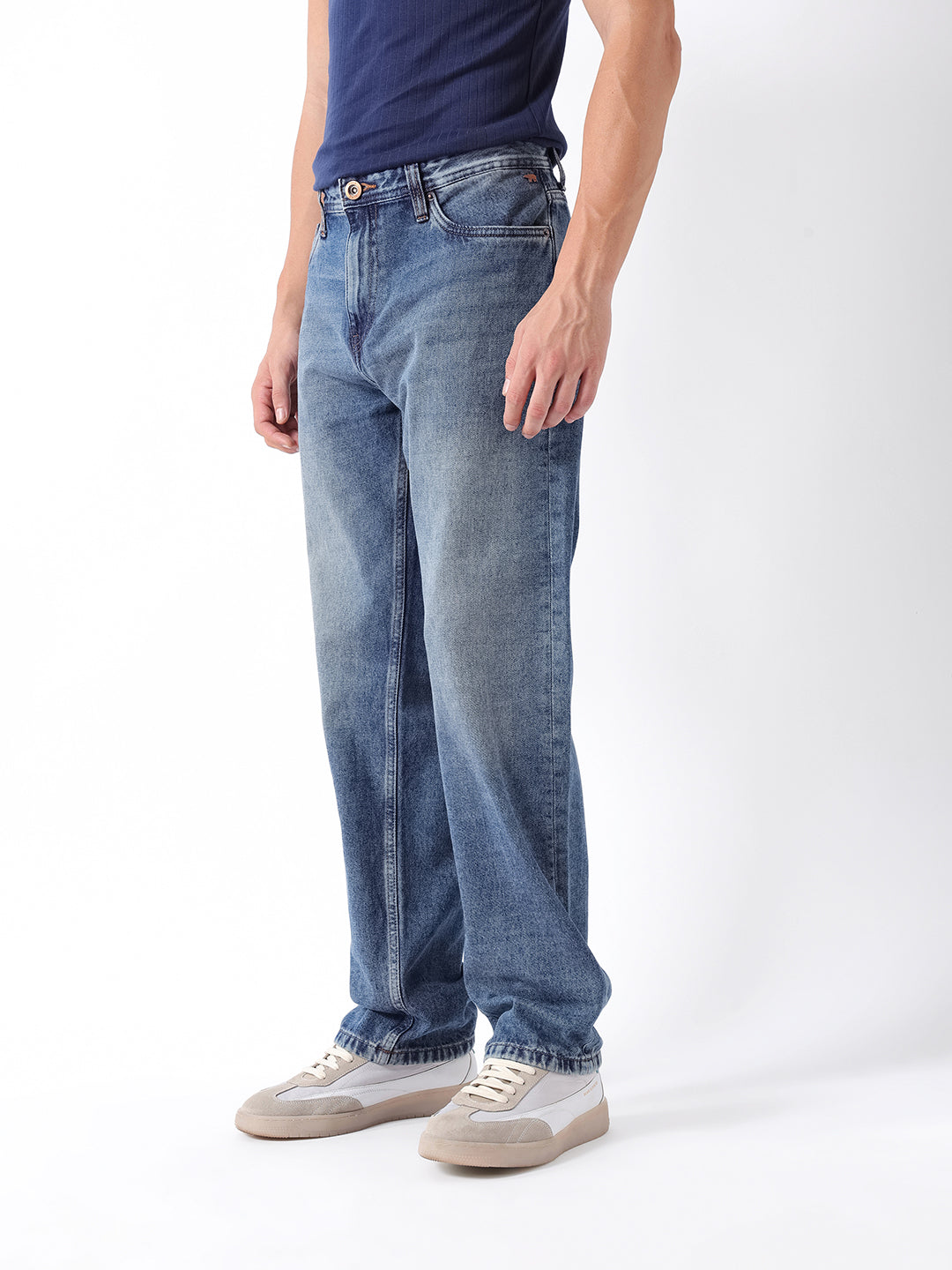 Men Blue Solid Jeans