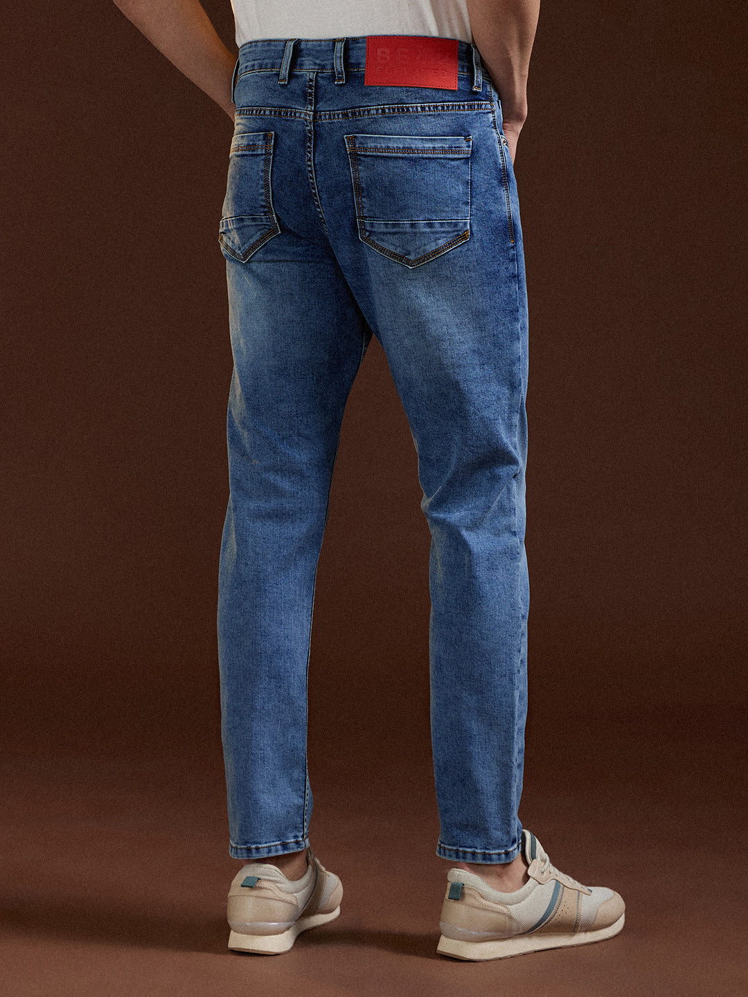 Men Light BlueMid Fade Mid-Rise Skinny Fit Jeans