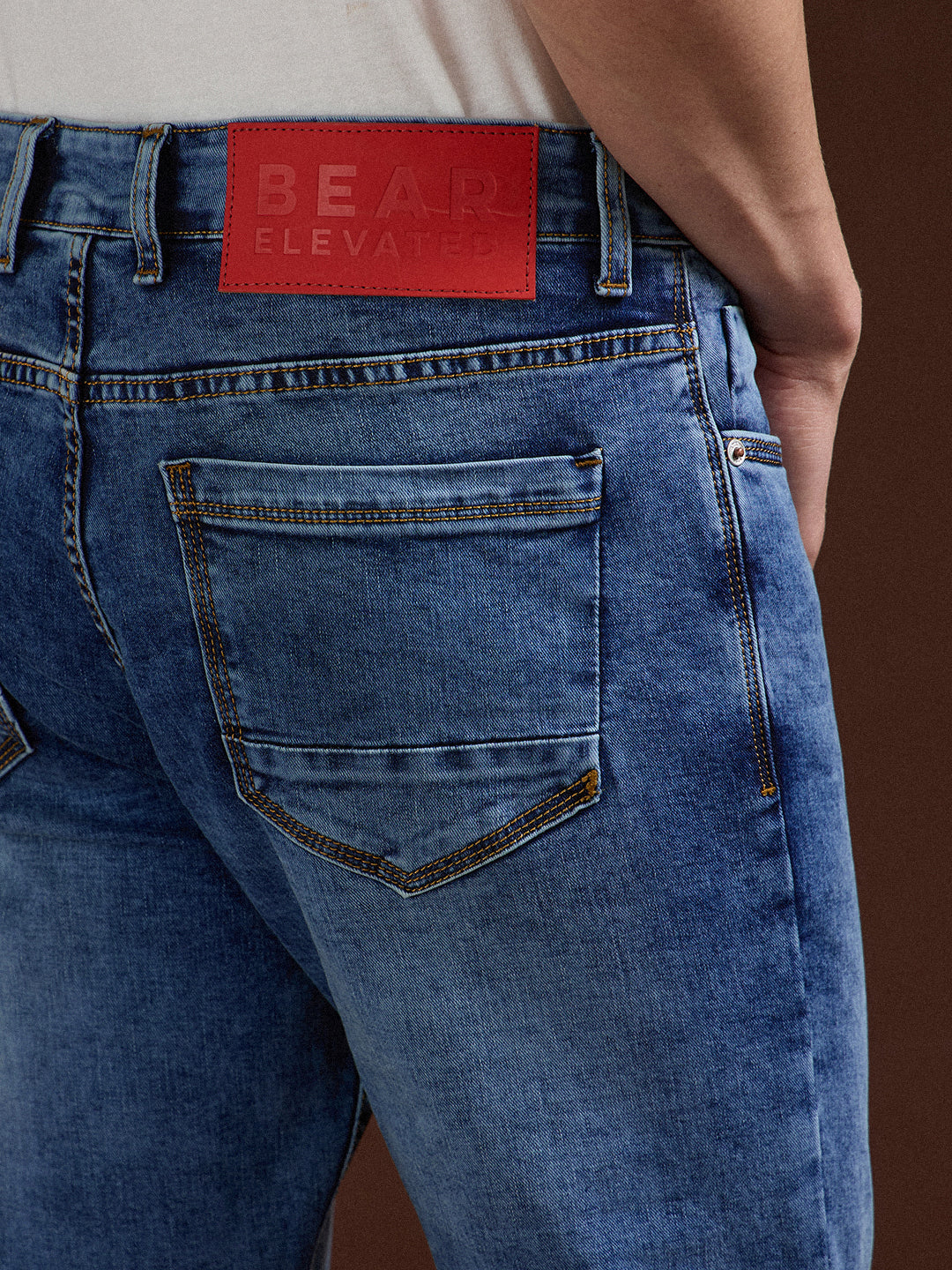 Men Light BlueMid Fade Mid-Rise Skinny Fit Jeans
