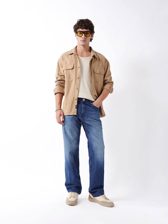 Men Blue Solid Jeans
