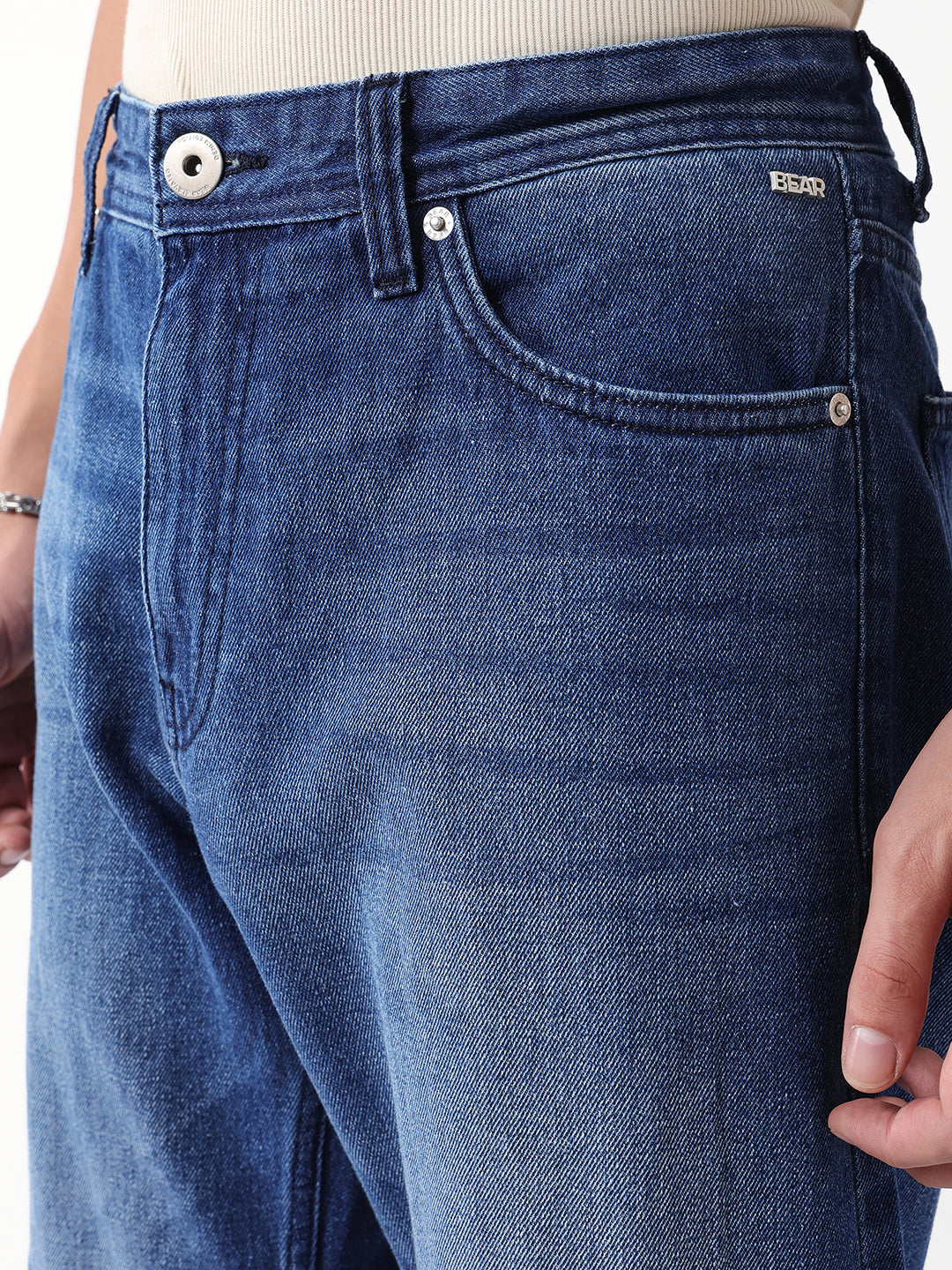 Men Blue Solid Jeans