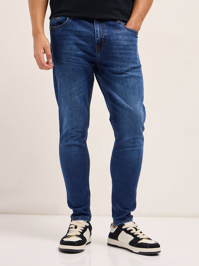 Men Mid BlueLight Fade Mid-Rise Skinny Fit Jeans