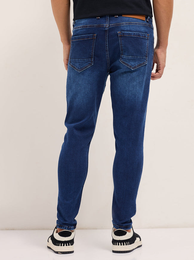 Men Mid BlueLight Fade Mid-Rise Skinny Fit Jeans