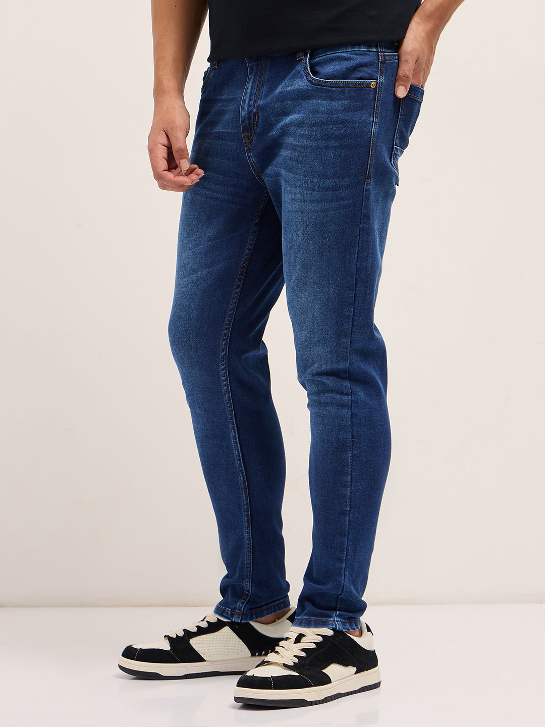 Men Mid BlueLight Fade Mid-Rise Skinny Fit Jeans