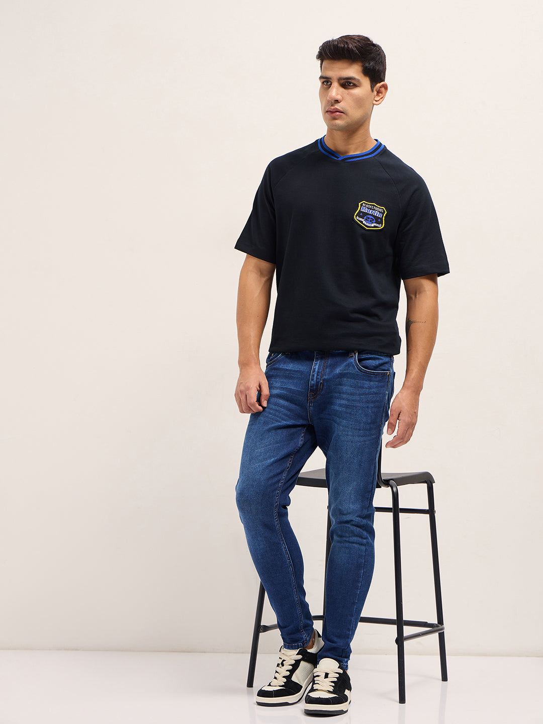 Men Mid BlueLight Fade Mid-Rise Skinny Fit Jeans