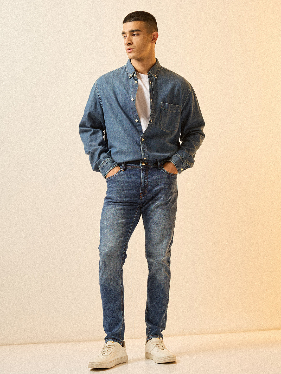 Men Mid BlueMid Fade Mid-Rise Skinny Fit Jeans