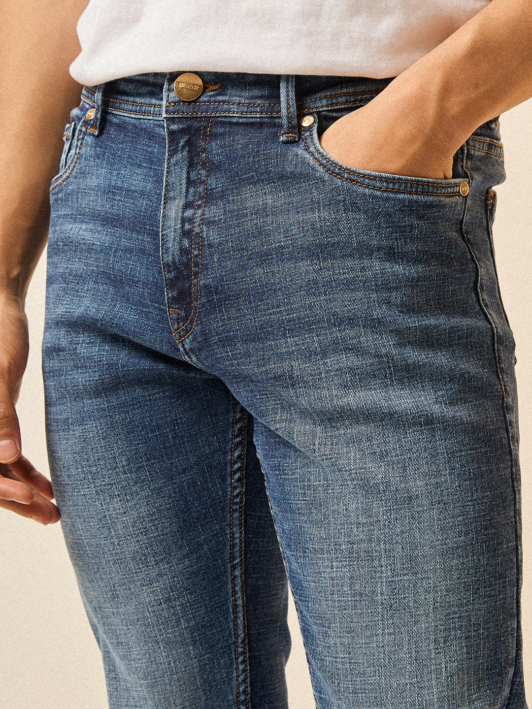 Men Mid BlueMid Fade Mid-Rise Skinny Fit Jeans