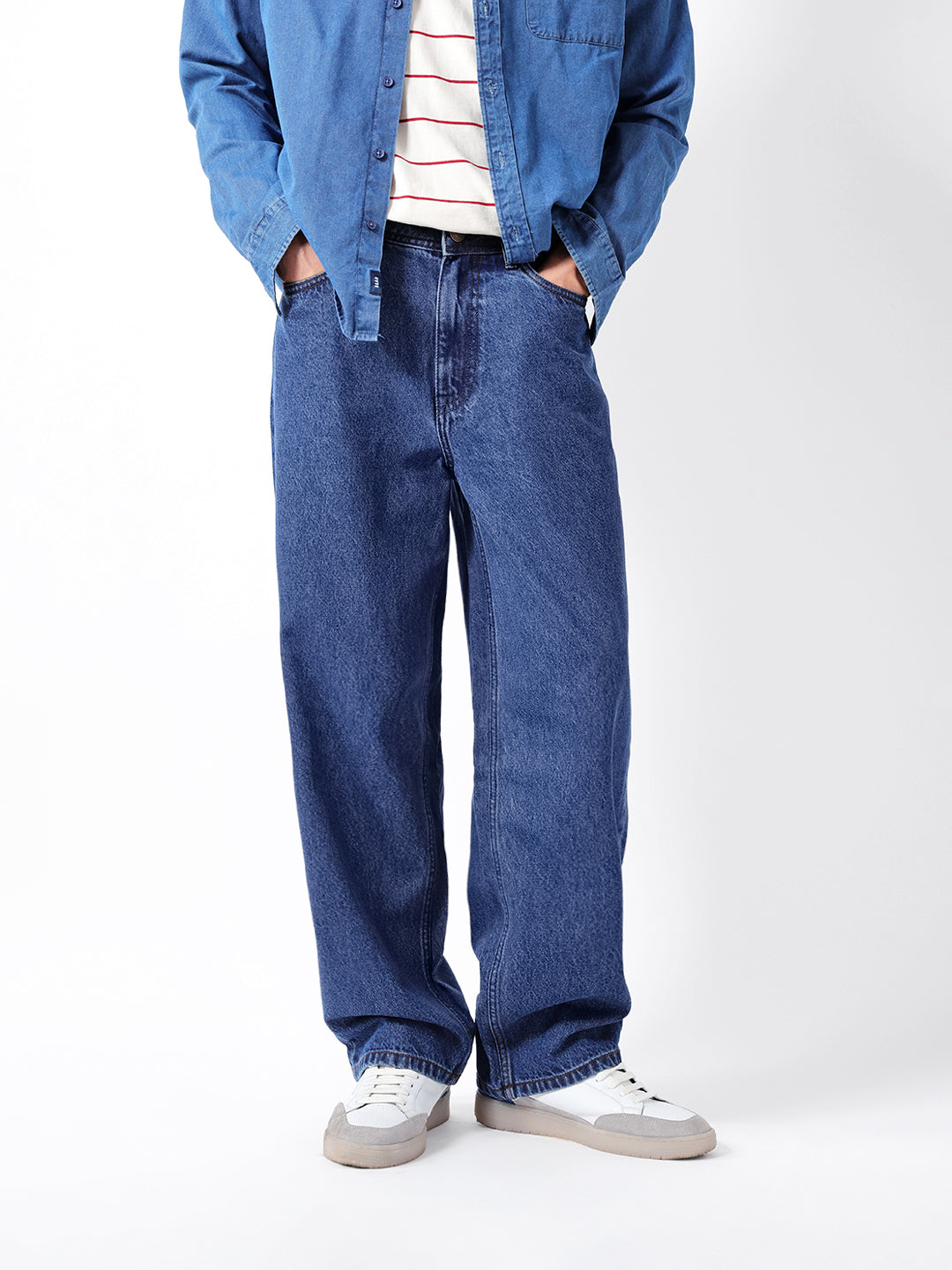 Men Blue Solid Jeans