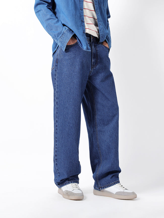 Men Blue Solid Jeans
