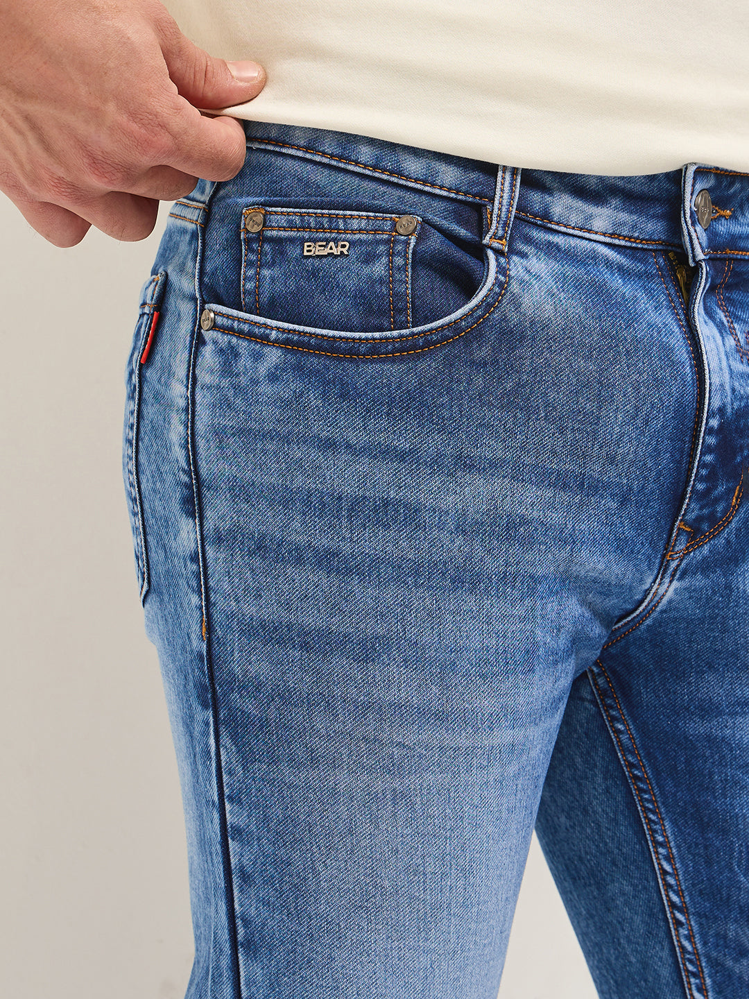 Men Blue Mid-Rise Slim Fit Jeans