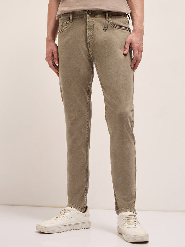 Men Stylish Khaki Jeans