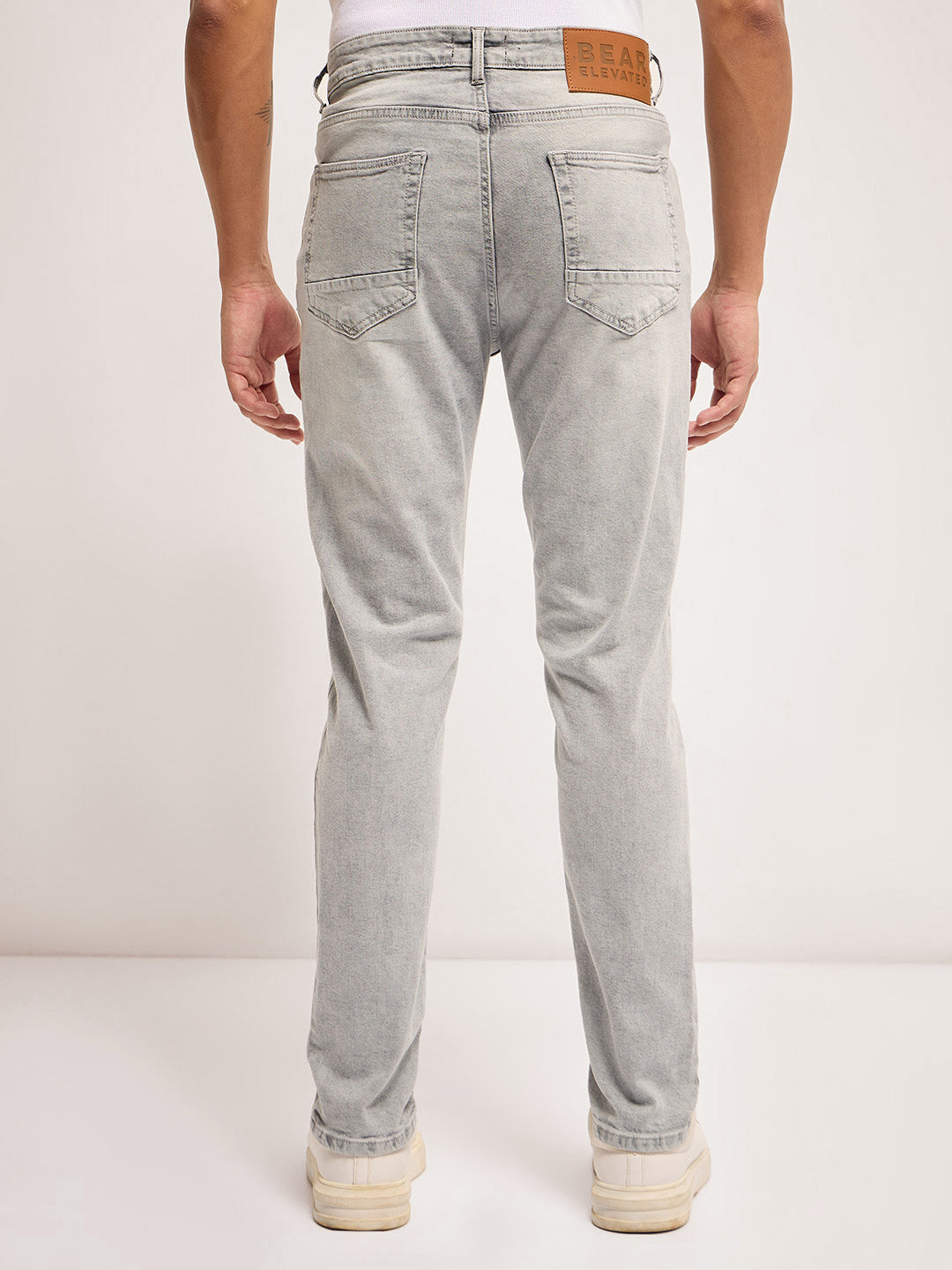 Men Light Grey Mid Rise Slim Fit Jean