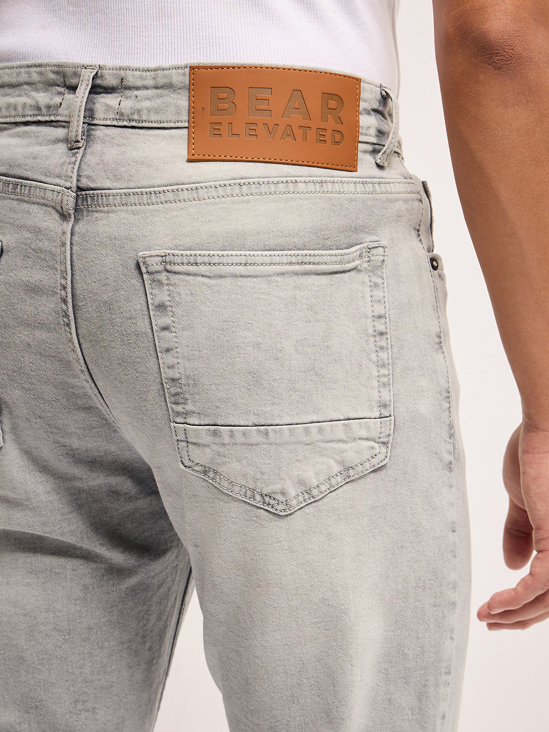 Men Light Grey Mid Rise Slim Fit Jean