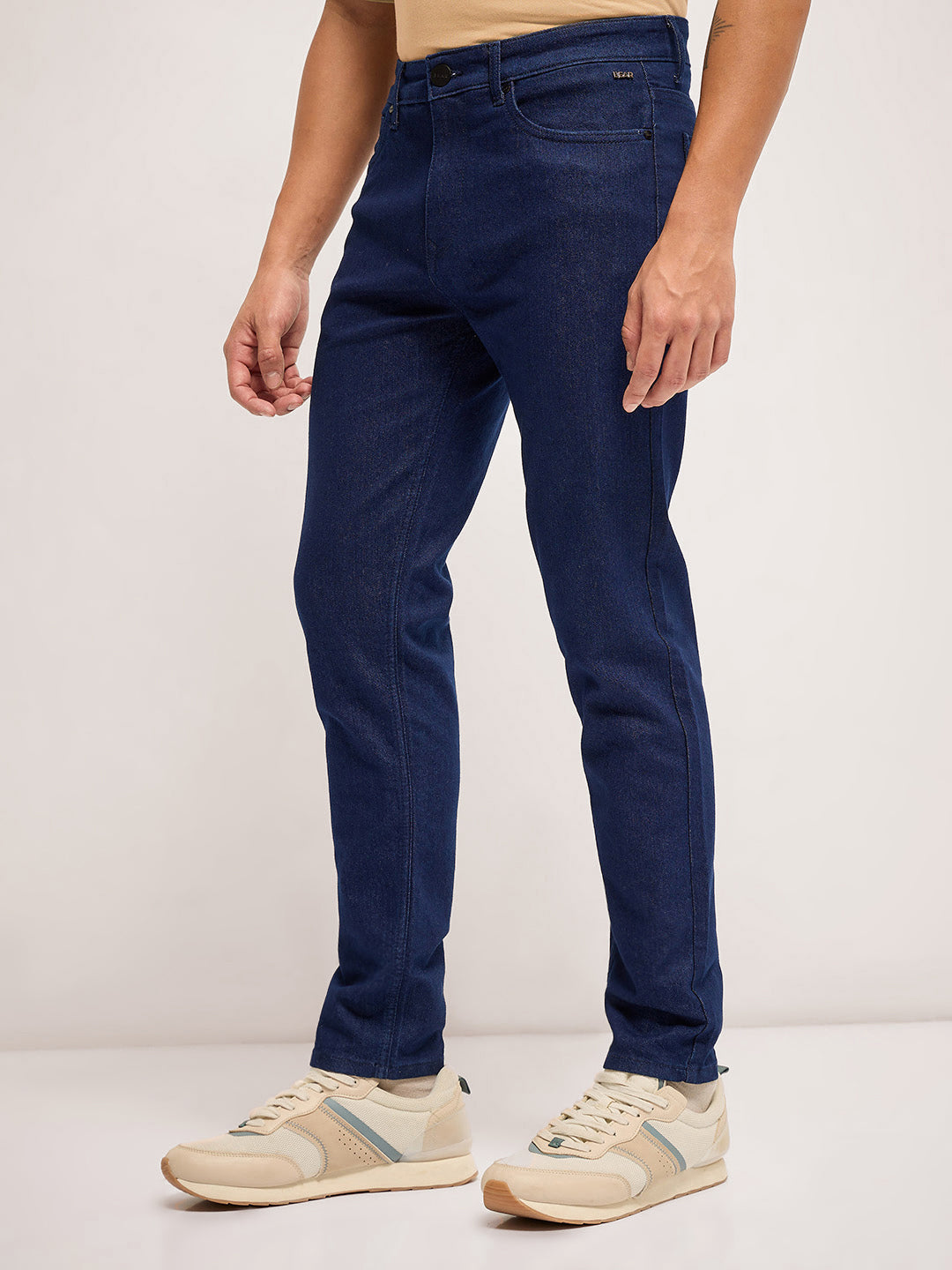 Men Dark Blue Mid Rise Slim Fit Jean