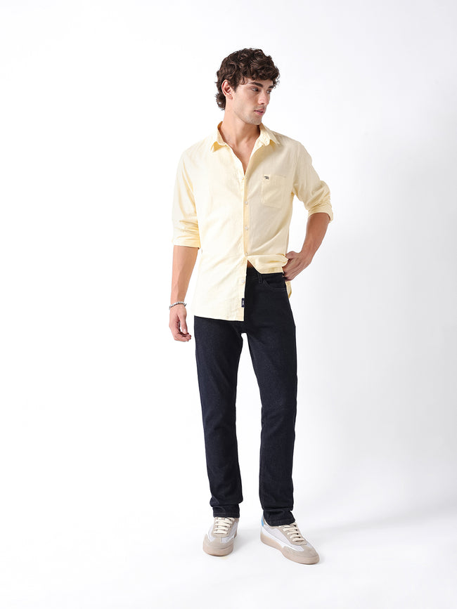 Men Blue Solid Mid Rise Jeans