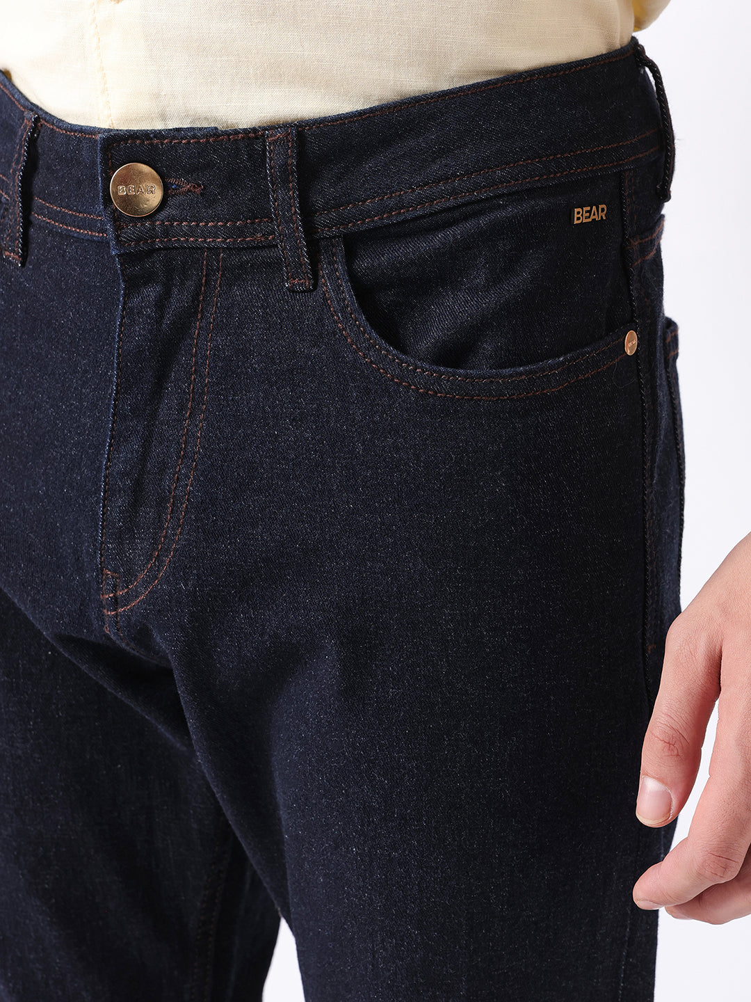Men Blue Solid Mid Rise Jeans