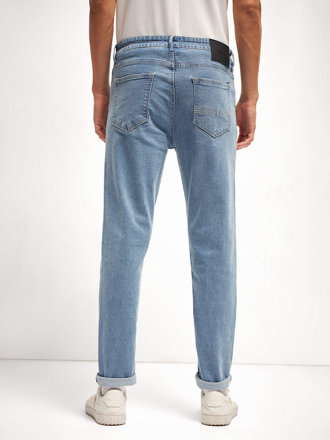 Men Light Blue Mid Rise Slim Fit Jean