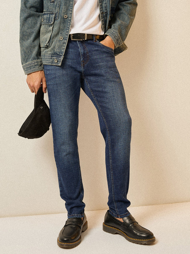 Men Dark BlueMid Fade Mid-Rise Skinny Fit Jeans