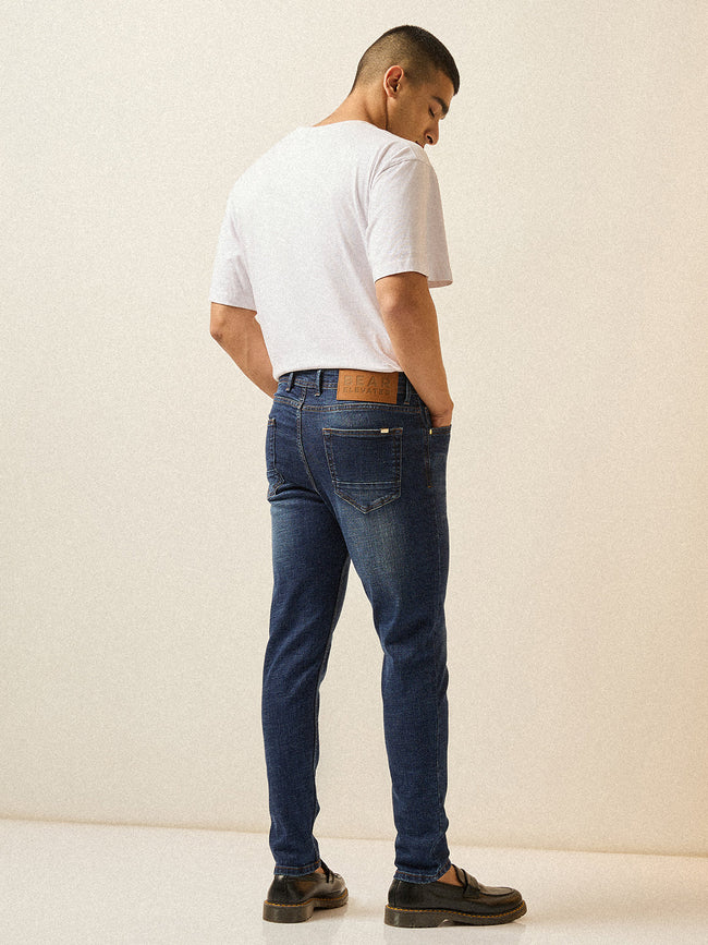 Men Dark BlueMid Fade Mid-Rise Skinny Fit Jeans