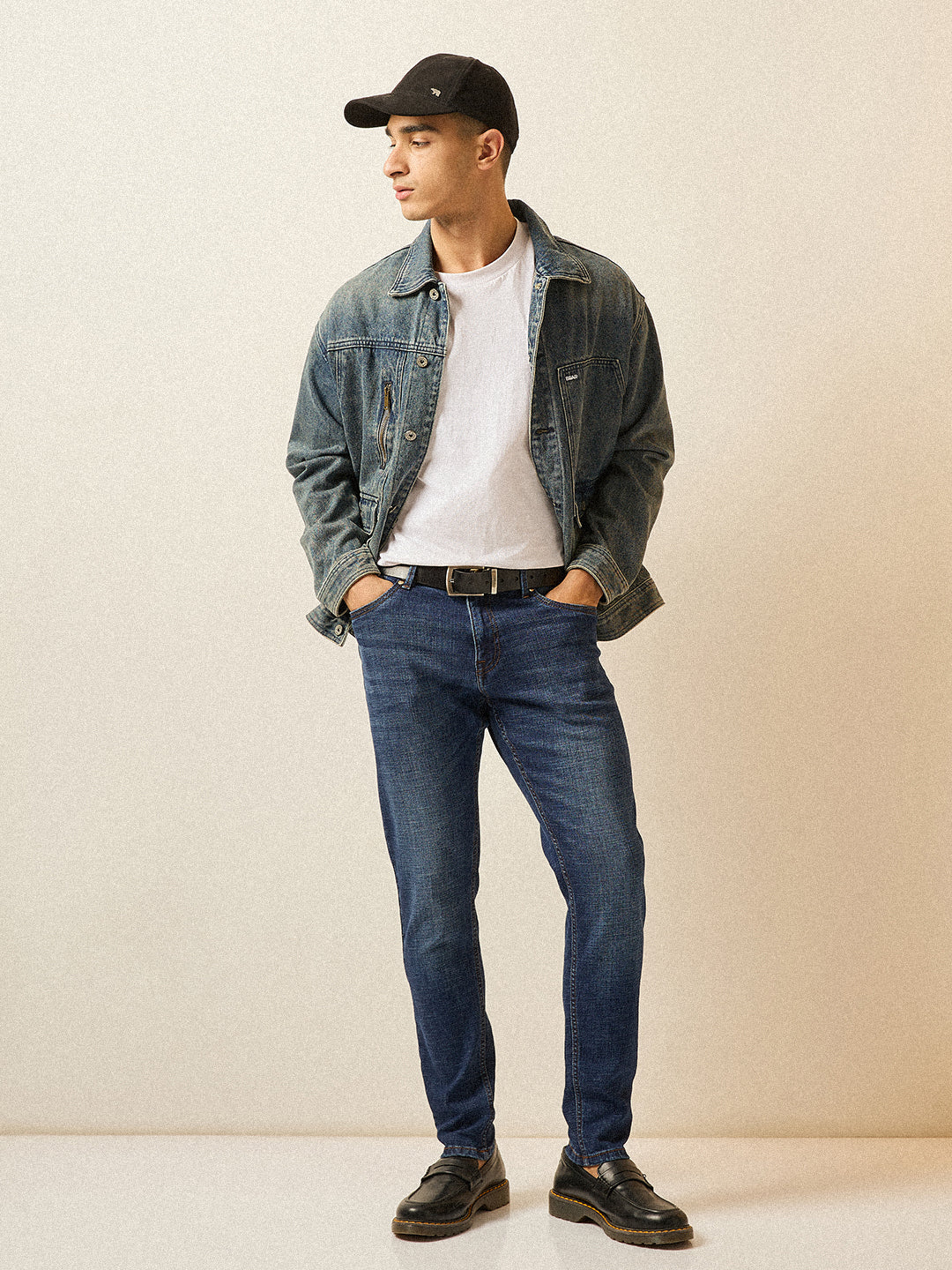 Men Dark BlueMid Fade Mid-Rise Skinny Fit Jeans