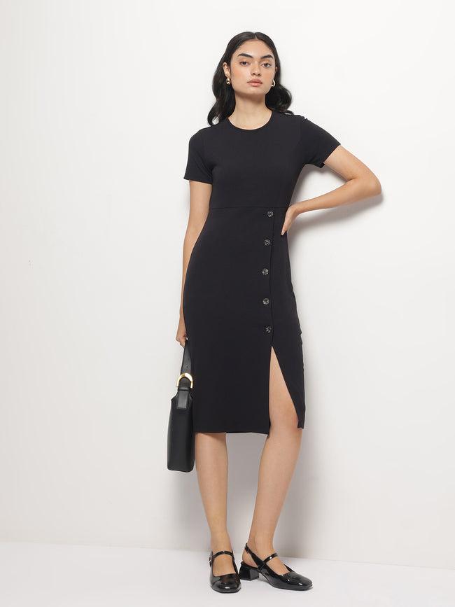Women Front Slit Bodycon Dress
