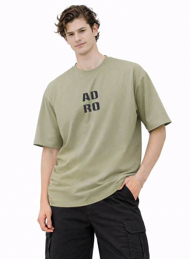 Men Oversize Fit Back Printed T-Shirt