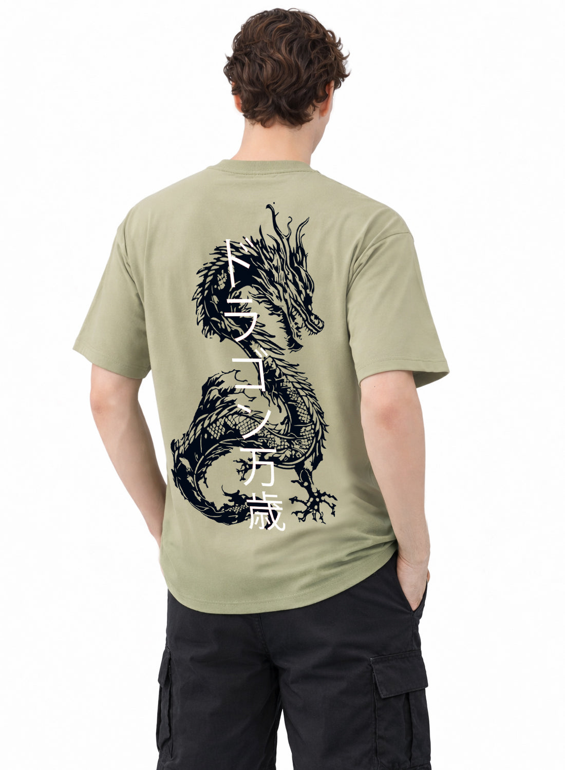 Men Oversize Fit Back Printed T-Shirt