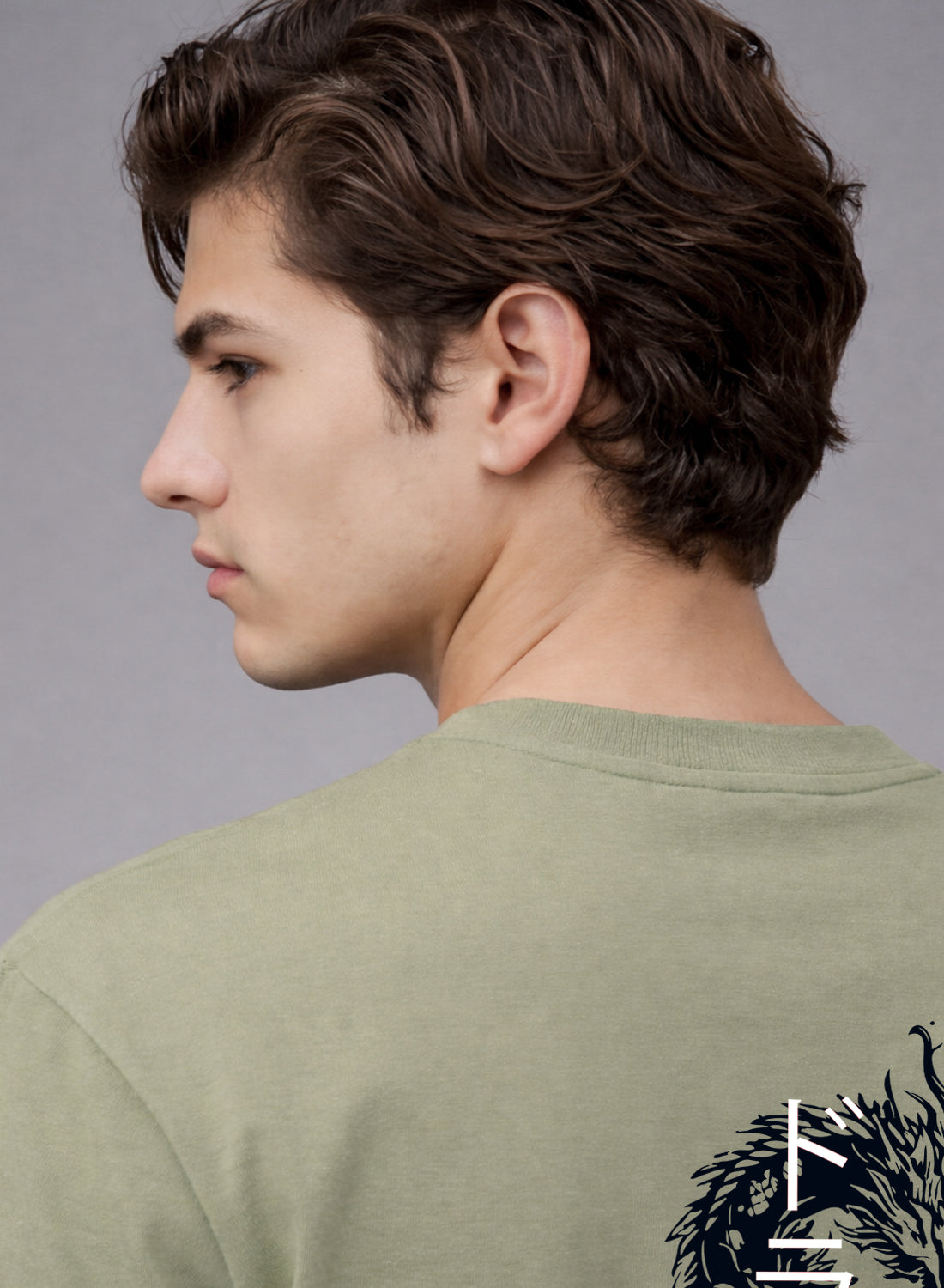 Men Oversize Fit Back Printed T-Shirt