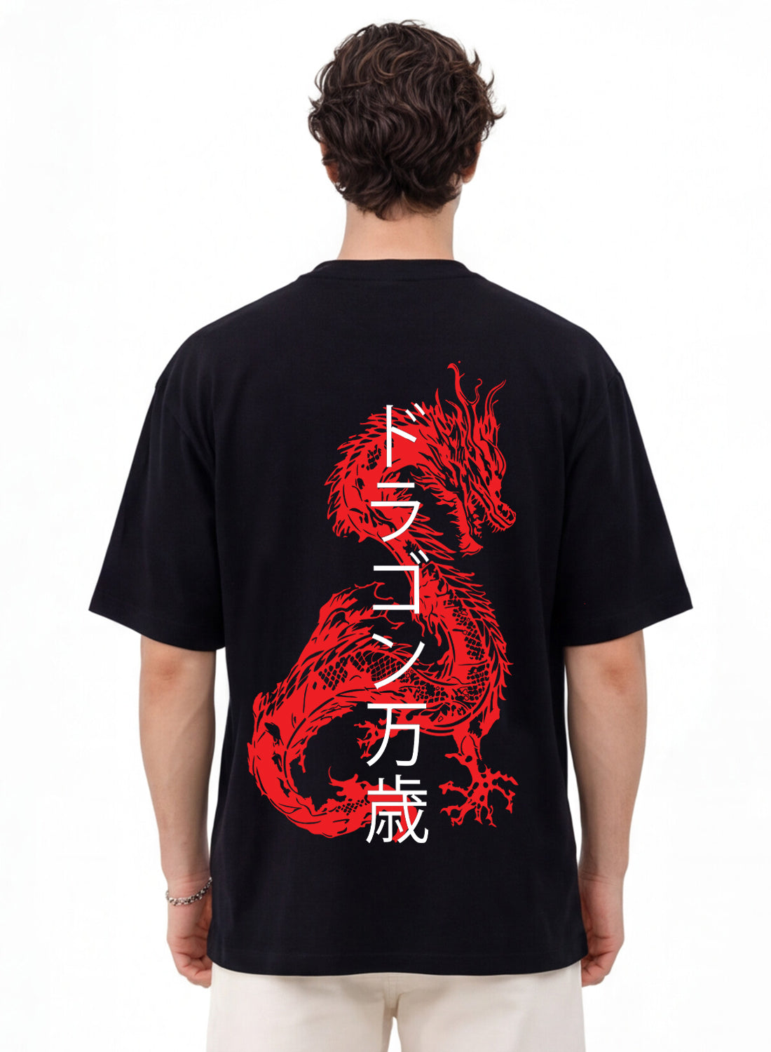 Men Oversize Fit Back Printed T-Shirt