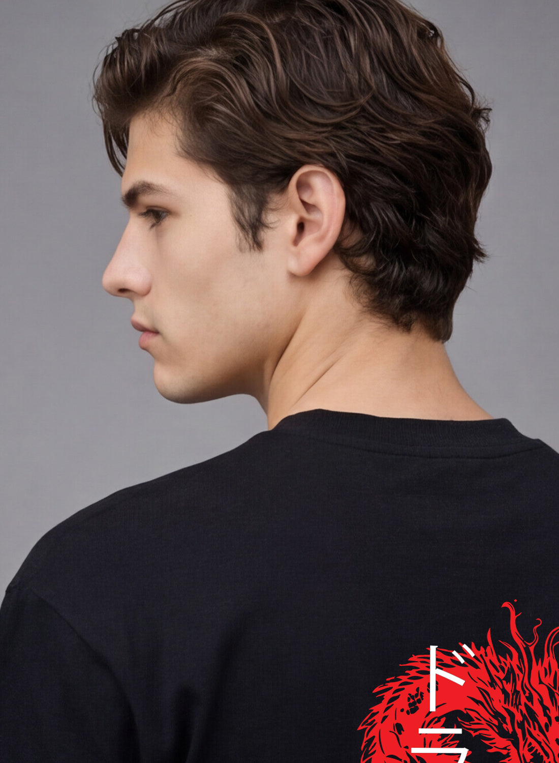 Men Oversize Fit Back Printed T-Shirt
