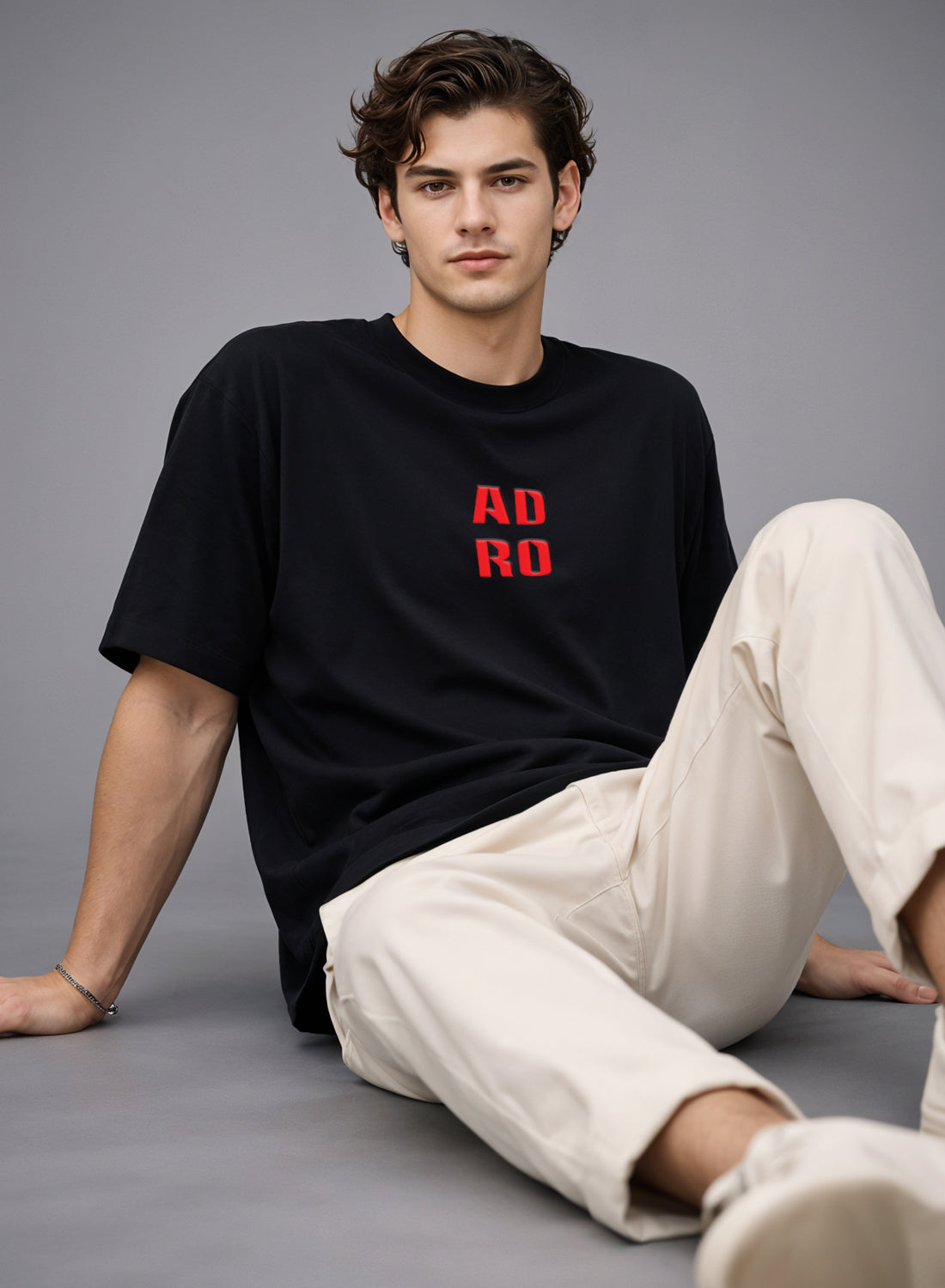 Men Oversize Fit Back Printed T-Shirt