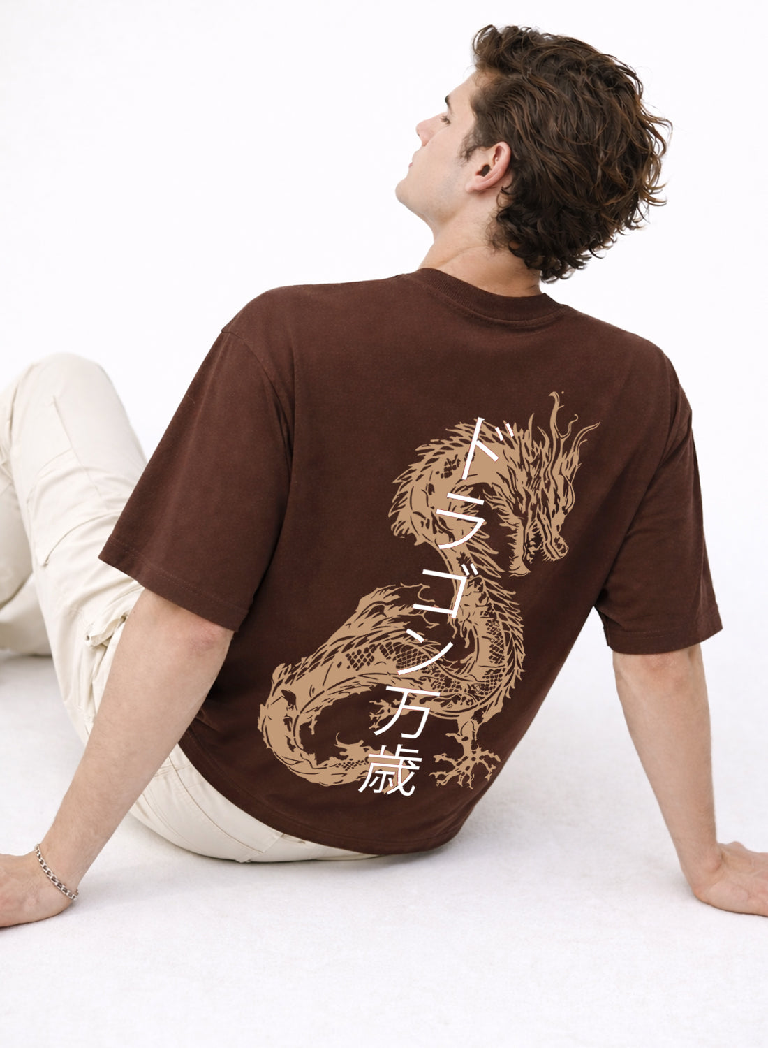 Men Oversize Fit Back Printed T-Shirt