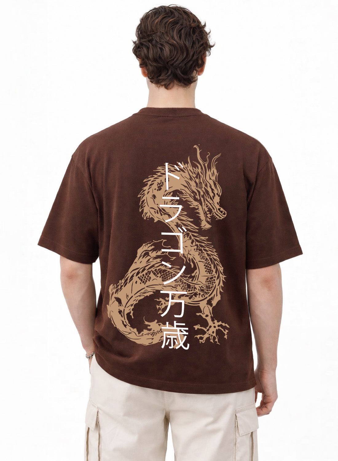 Men Oversize Fit Back Printed T-Shirt