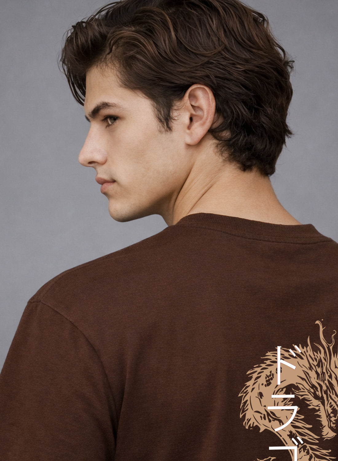 Men Oversize Fit Back Printed T-Shirt