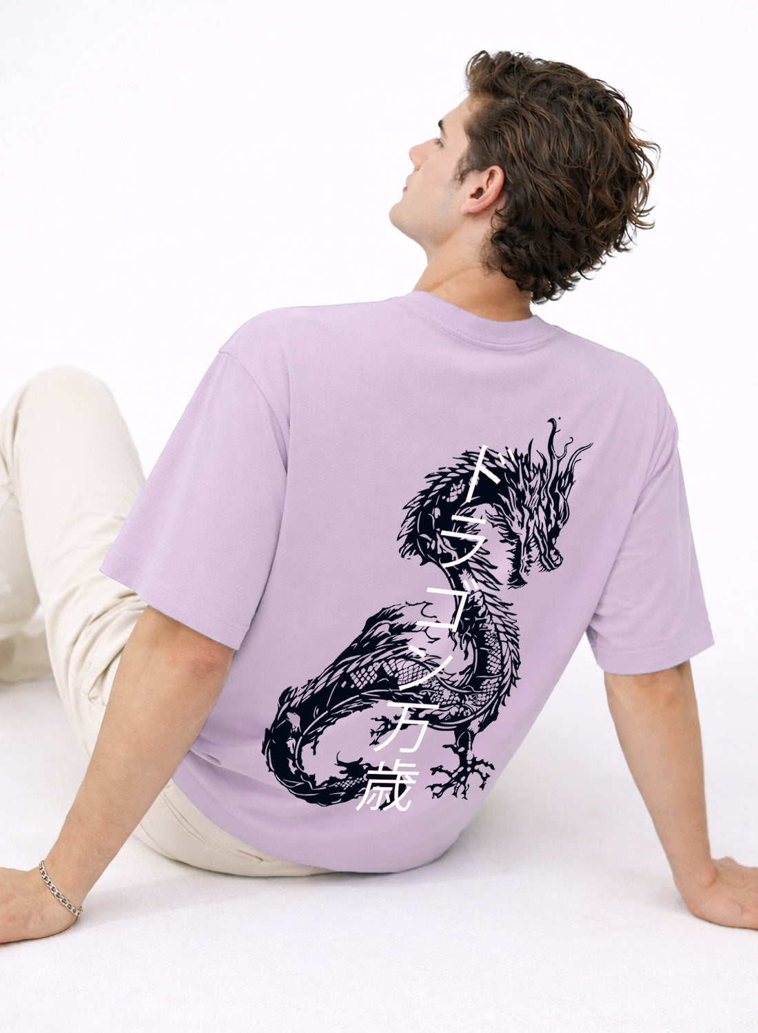 Men Oversize Fit Back Printed T-Shirt